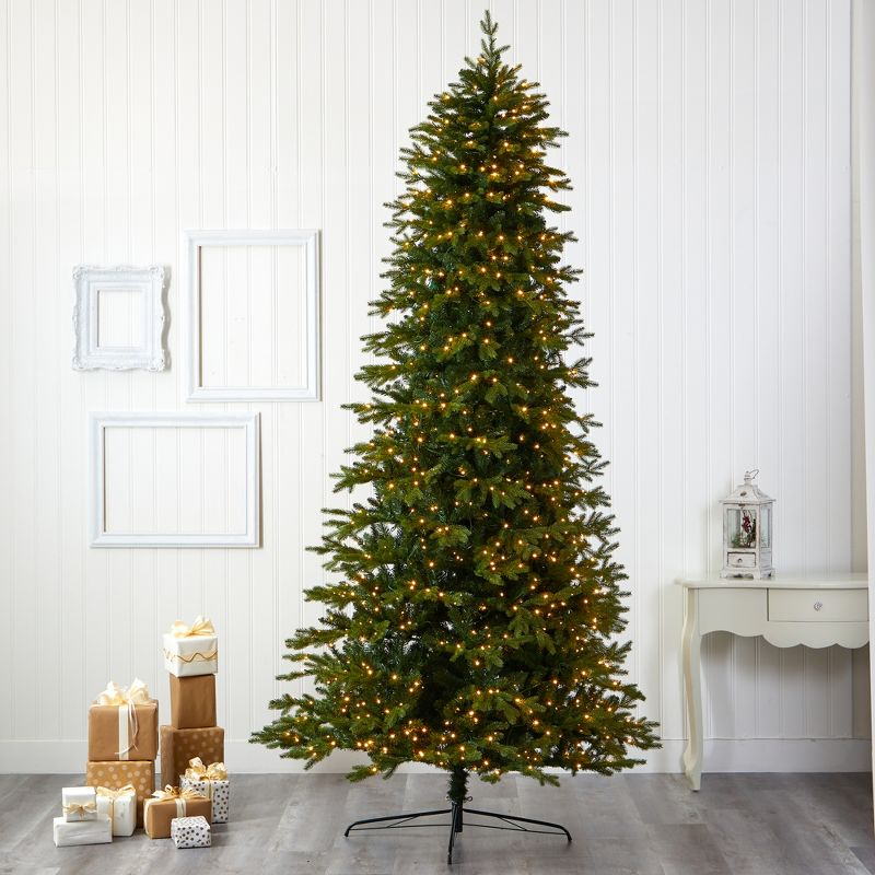 Nearly Natural 10-ft Belgium Fir Natural Look Artificial Christmas Tree with 1050 Clear LED Lights