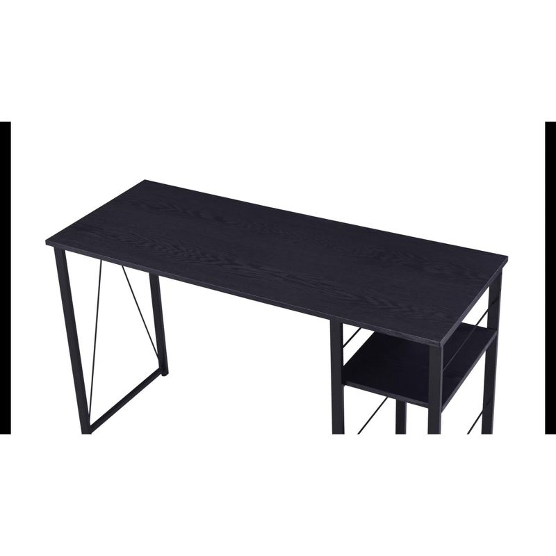 Vadna Writing Desk Weathered White/Black - Acme Furniture: 47-Inch Modern Desk with Open Storage Shelf