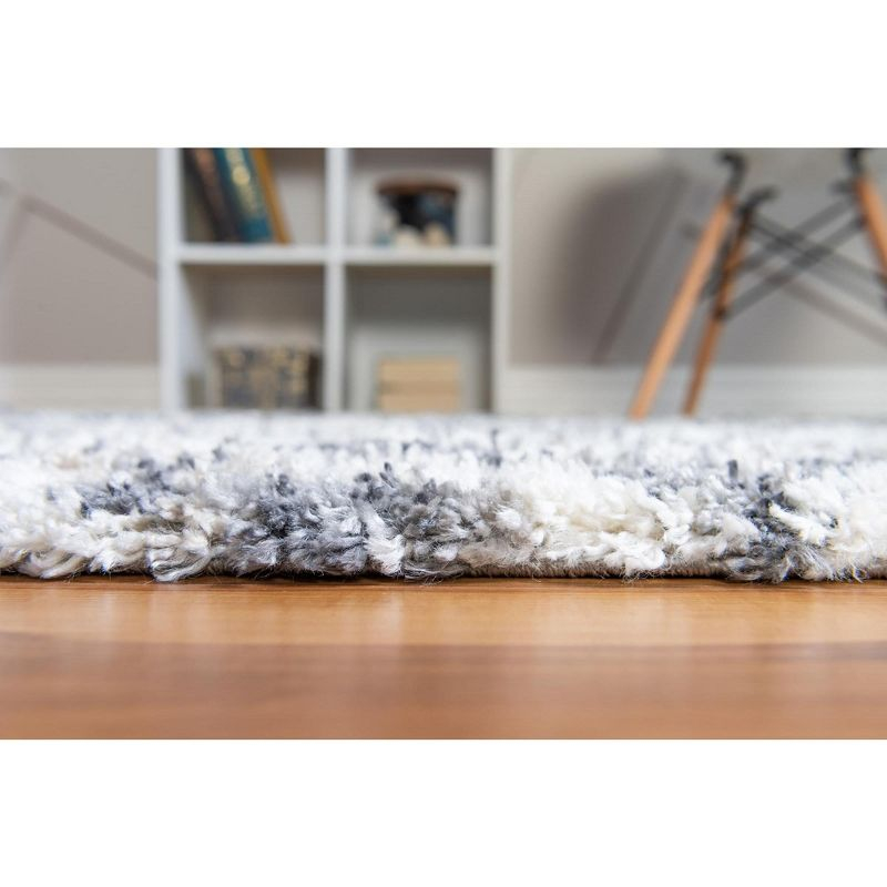 Unique Loom 9' 0 x 12' 2 Gray Hygge Shag Diamond Area Rug