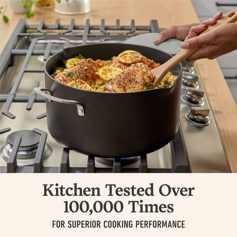 Calphalon 7qt Hard Anodized Nonstick Dutch Sauce Pan with Lid: Tempered Glass, Dishwasher & Oven Safe, Gas & Electric Compatible