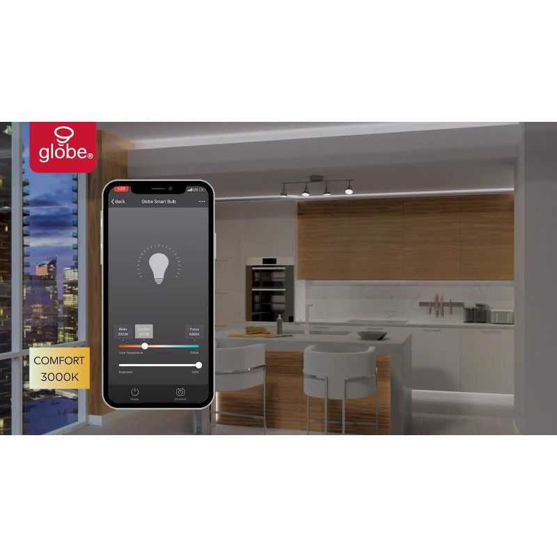 Smart Brushed Nickel 16W 11" White LED Wi-Fi Enabled Voice Activated Flush Mount Ceiling Light: ETL & Energy Star Certified