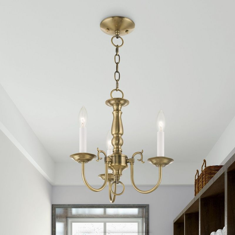 Livex Lighting Williamsburgh 3 - Light Chandelier in  Antique Brass