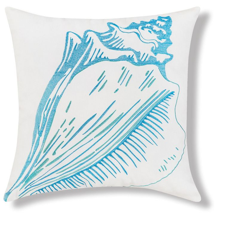 C&F Home 18" x 18" Conch Shell Indoor / Outdoor Embroidered Throw Pillow