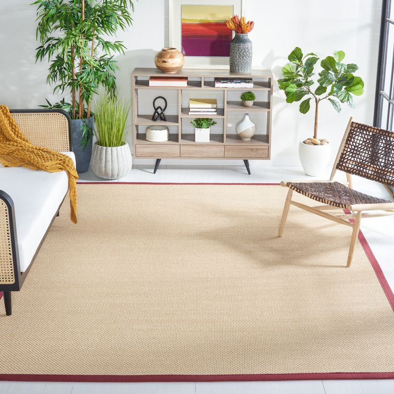 Natural Fiber NF141 Power Loomed Area Rug - Maize/Burgundy - 6'x9' - Safavieh.