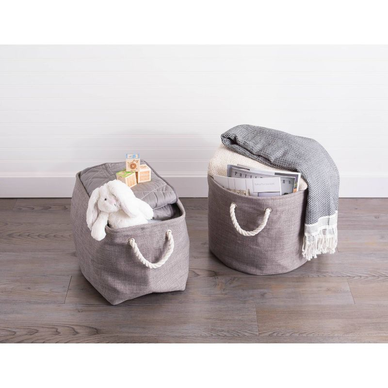 16" x 10" x 12" Medium Polyester Variegated Rectangle Storage Bin Gray - Design Imports: Decorative Storage, No Assembly