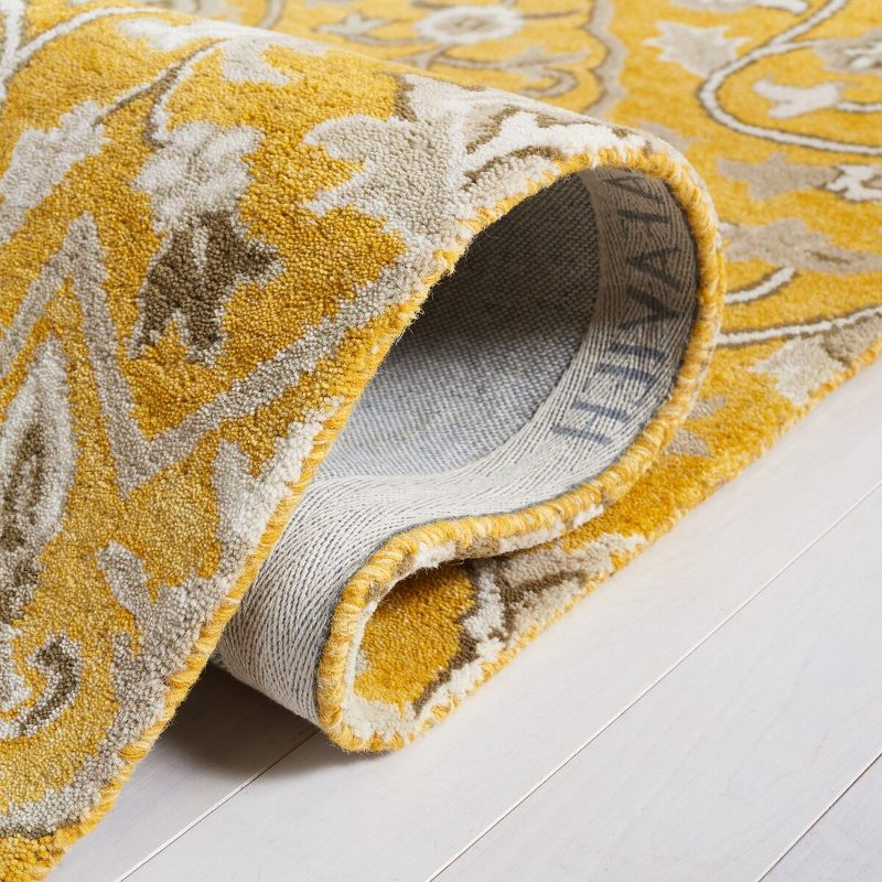 Bella BEL673 Hand Tufted Area Rug - Gold/Taupe - 5'x5' - Safavieh.