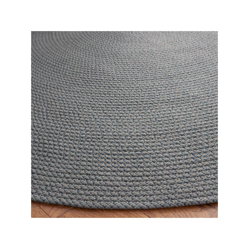 Braided BRD403 Hand Woven Area Rug - Grey/Blue - 7' round - Safavieh.