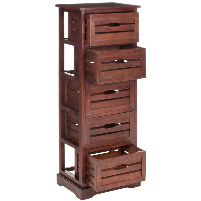 Samara 5 Drawer Cabinet - AMH5714 - Dark Cherry - Safavieh Couture
