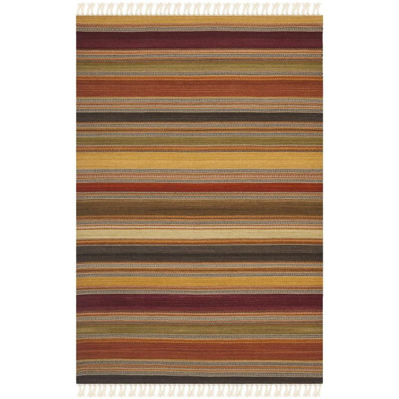 Striped Kilim STK315 Hand Woven Indoor Area Rug - Gold - 6'x9' - Safavieh