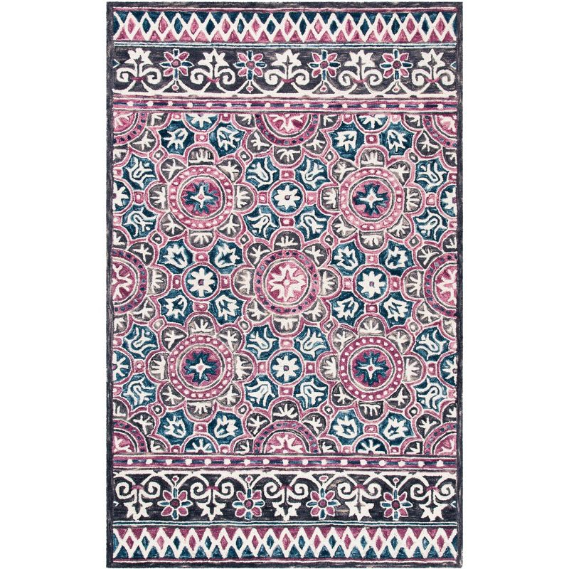Micro-Loop MLP632 Hand Tufted Area Rug - Ivory/Pink - 5'x8' - Safavieh.