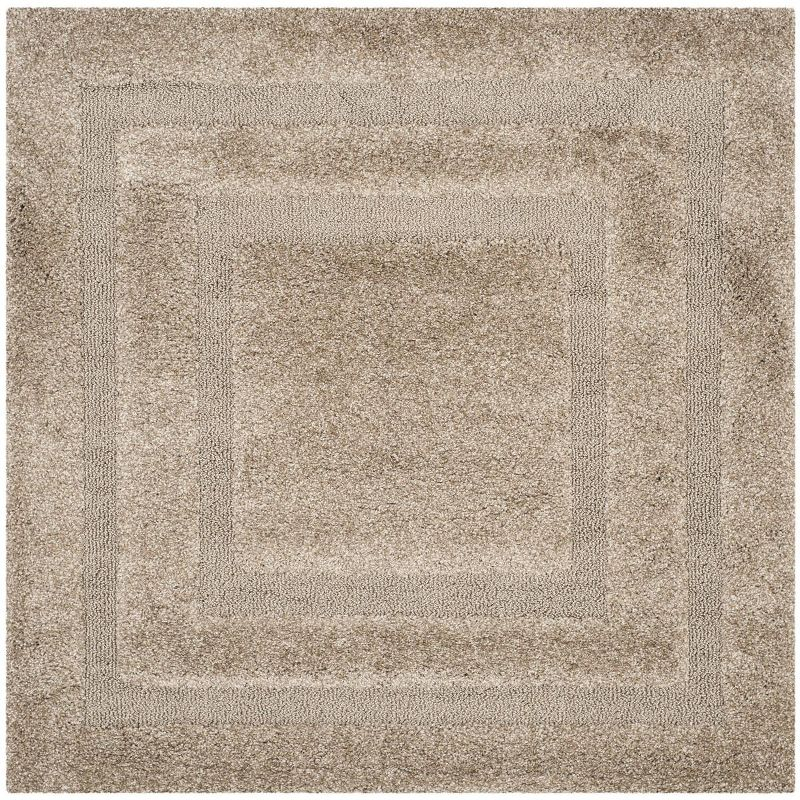 Florida Shag SG454 Power Loomed Indoor Area Rug - Beige/Beige - 4'x4' - Safavieh.