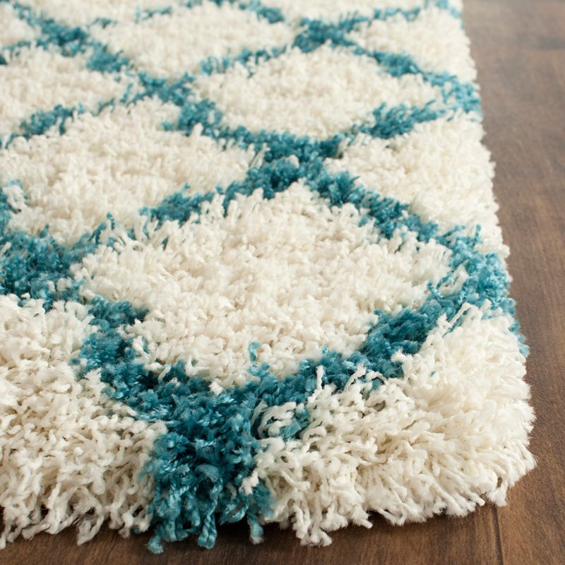 Shag Kids SGK569 Power Loomed Runner Rug - Ivory/Blue - 2'3"x7' - Safavieh.