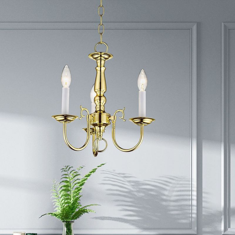 Livex Lighting Williamsburgh 3 - Light Chandelier in  Polished Brass