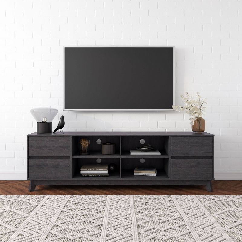 Hollywood Wood Grain TV Stand for TVs up to 85" with Drawers Gray - CorLiving