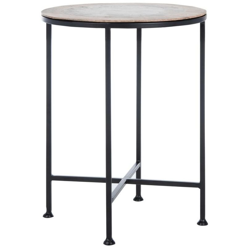 Lumi Agate Accent Table - Multi Color Black Agate/Natural/Black Legs - Safavieh.
