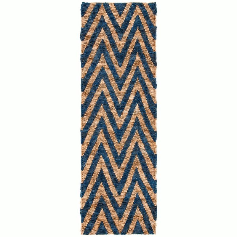 Organica ORG515 Hand Knotted Indoor Runner Rug - Blue/Natural - 2'6"x10' - Safavieh.