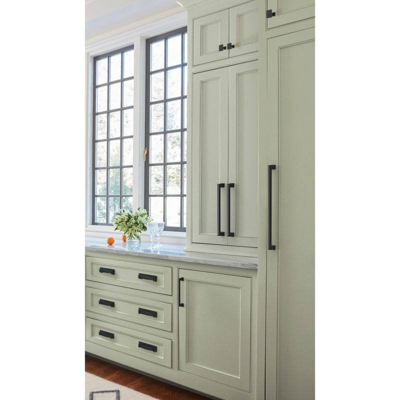 Amerock Appoint 5-1/16 inch (128mm) Center-to-Center Matte Black Cabinet Pull