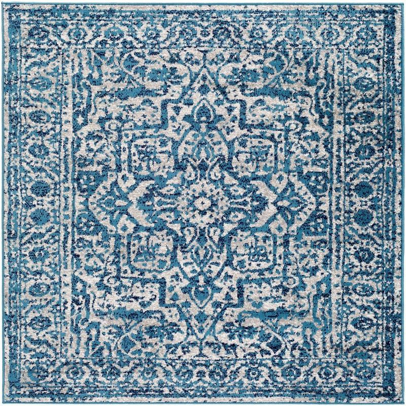 Mark & Day Emma 5'3"x5'3" Square Woven Indoor Area Rugs Sky Blue