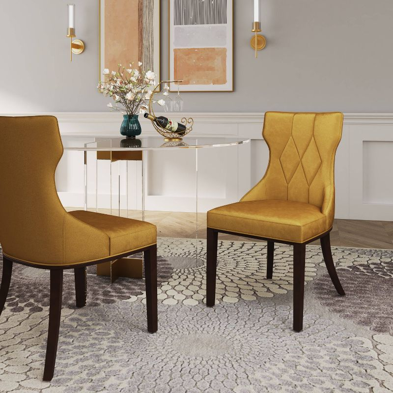 Set of 2 Reine Velvet Dining Chairs - Manhattan Comfort