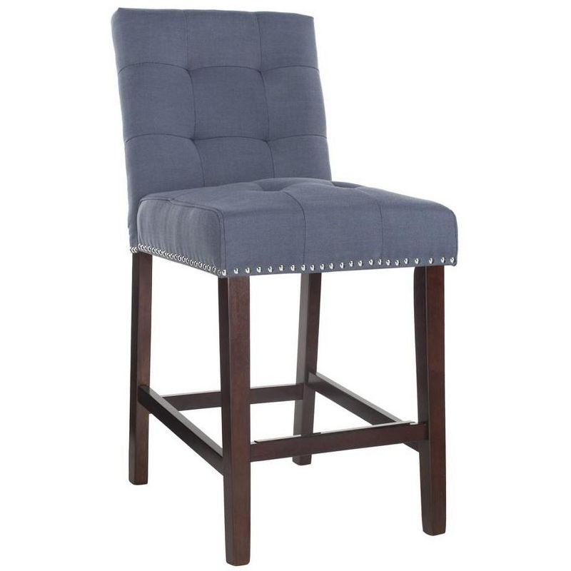 Nikita Counter Stool (Set of 2) - BST6303 - Navy/Espresso - Safavieh