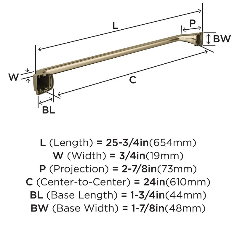 Amerock Revitalize Golden Champagne 24 inch (610mm) Towel Bar