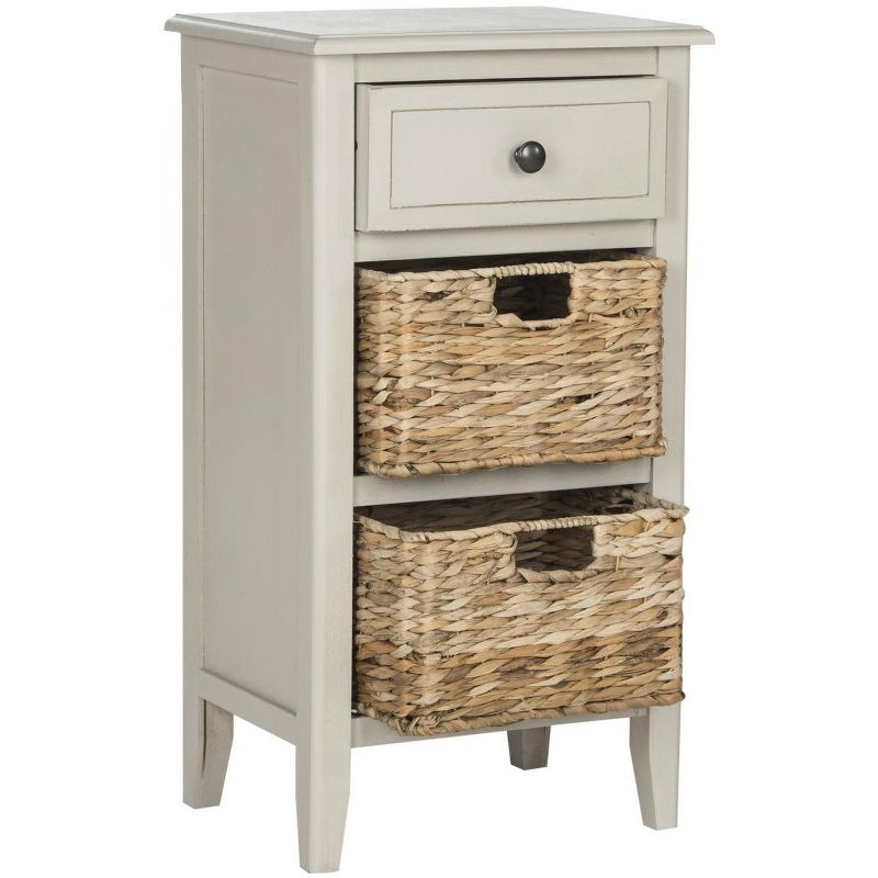 Everly Drawer Side Table - Vintage Grey - Safavieh.