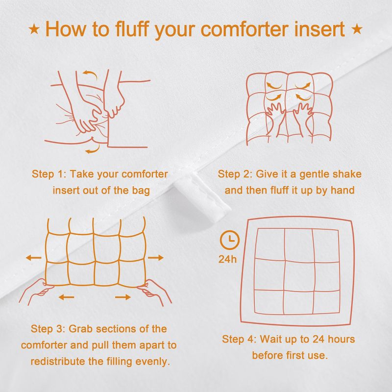 All Season Goose Down Alternative Twin Duvet Comforter Insert, 68x90 Inches, White - NTBAY