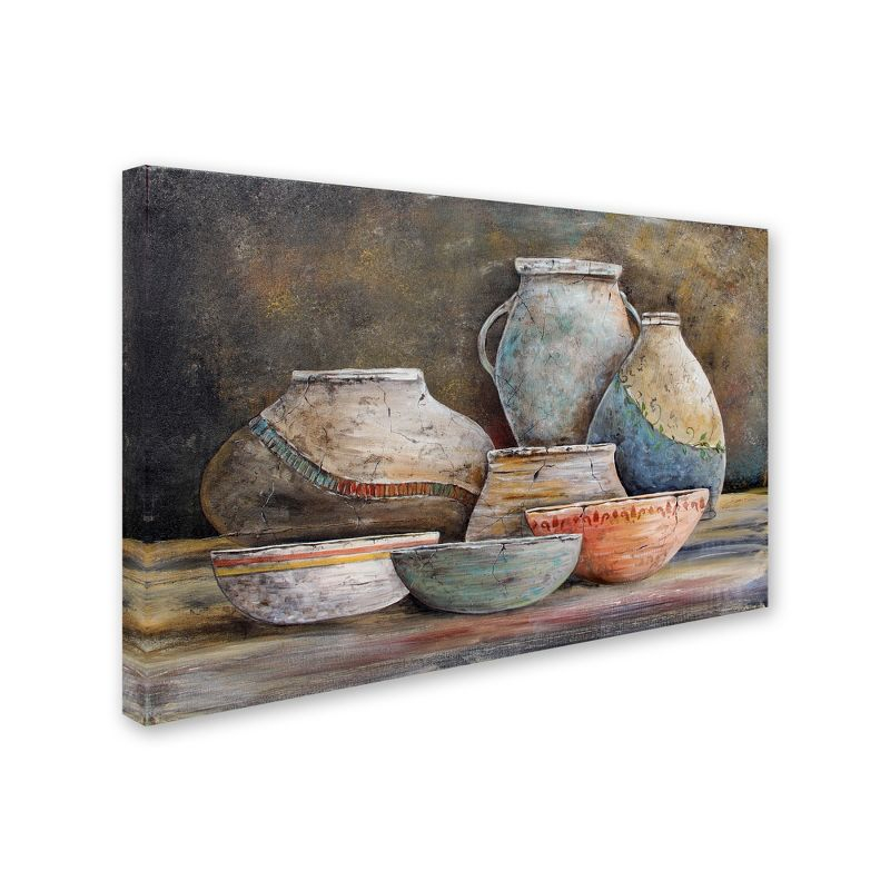 Trademark Fine Art - 22"x32" Jean Plout 'Clay Pottery Still Life 1' Canvas Art