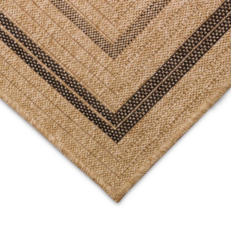 Liora Manne Sahara Multi Border Indoor/Outdoor Rug Natural 7'10" Square