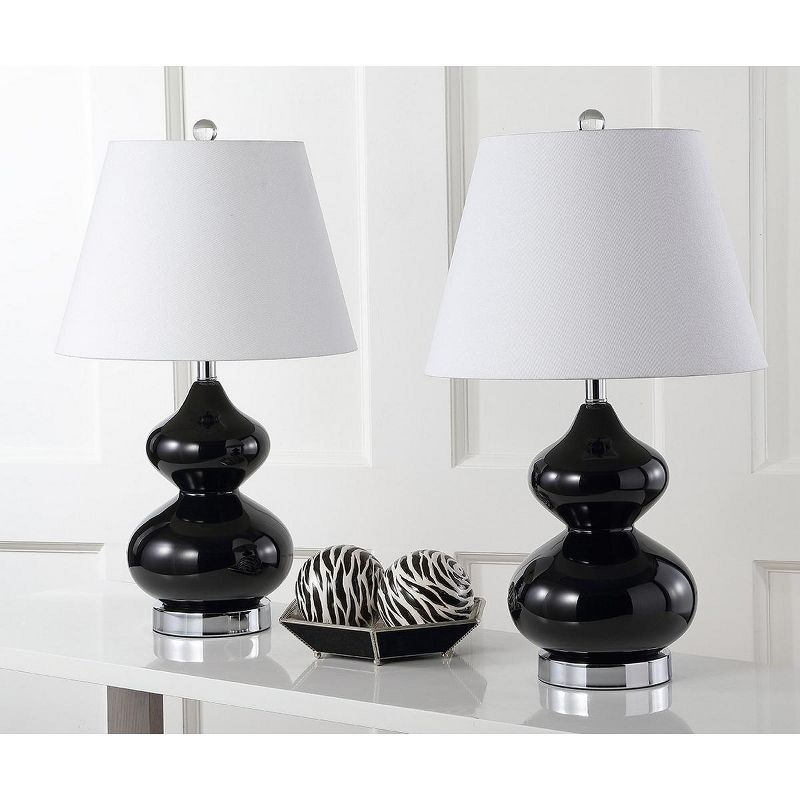 Eva Double Gourd Table Lamp (Set of 2) - Black - Safavieh.