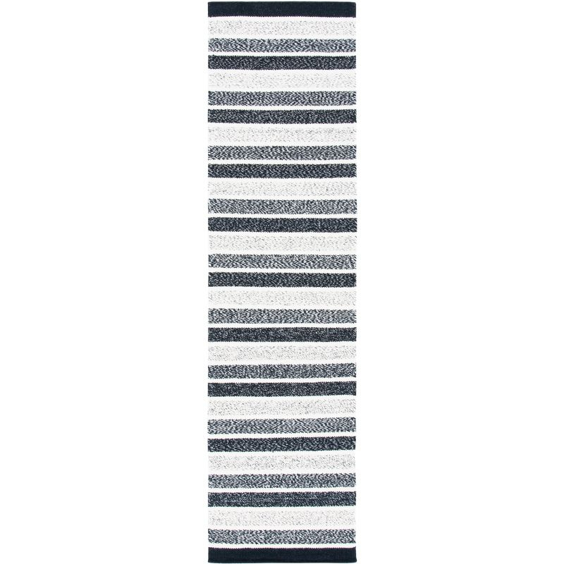 Kilim KLM151 Hand Woven Runner Rug - Black/Ivory - 2'3"x9' - Safavieh.
