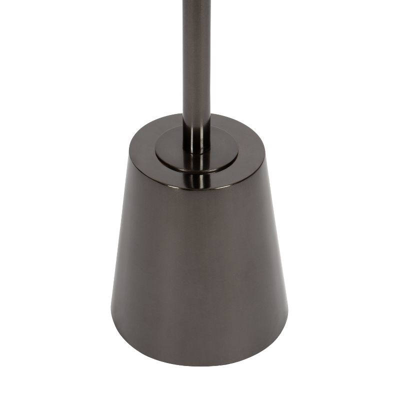 Kate and Laurel Tira Round Metal Side Table, 14x14x24, Pewter and White
