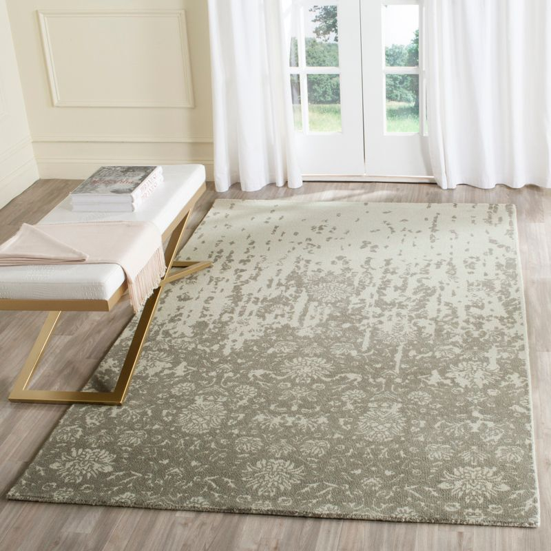 Restoration Vintage RVT104 Hand Tufted Indoor Area Rug - 8'x10' - Light Sage/Grey - Safavieh