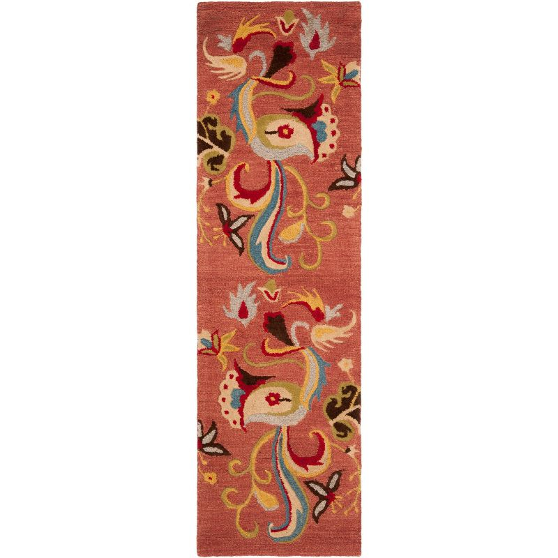Blossom BLM680 Hand Hooked Runner Rug - Rust/Multi - 2'3"x8' - Safavieh.