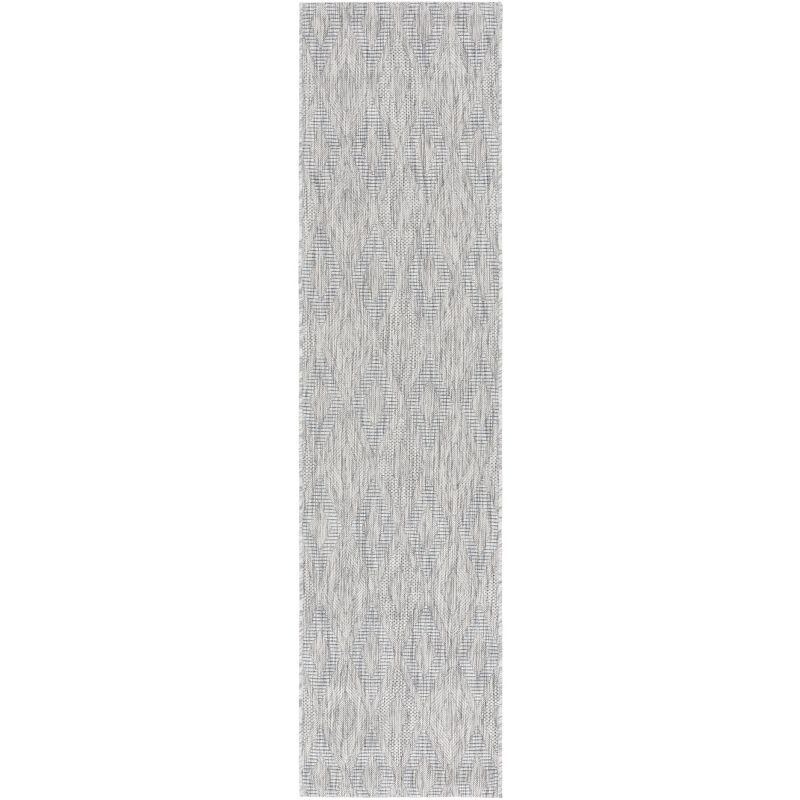 Courtyard CY8522 UV & Stain Resistant Non-Shedding Power Loomed Indoor/Outdoor Runner Rug - Grey/Grey - 2'3"x20' - Safavieh