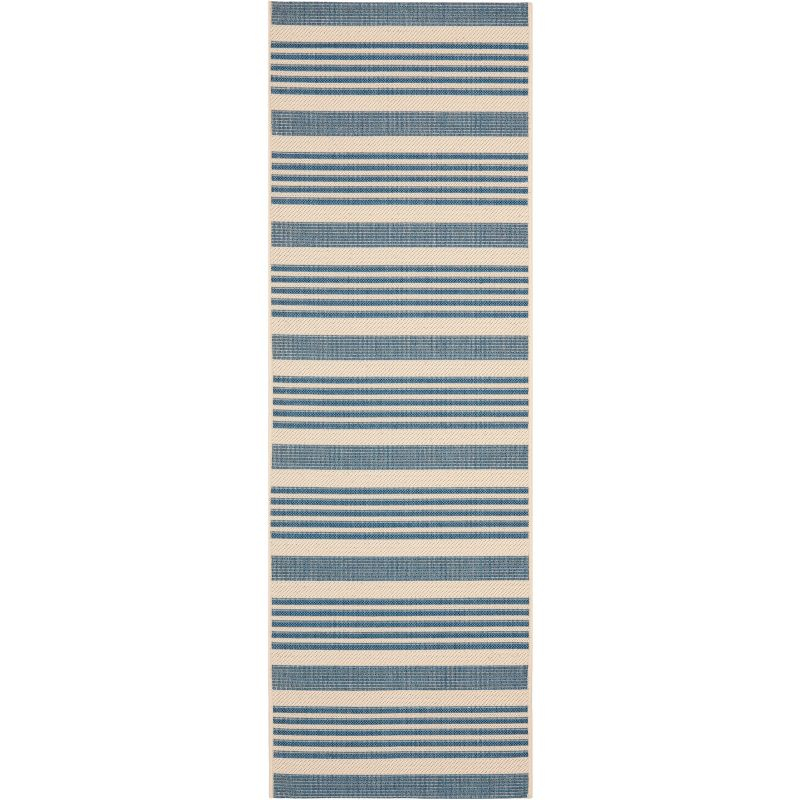 Courtyard CY6062 Power Loomed Indoor/Outdoor Runner Rug - Beige/Blue - 2'3"x12' - Safavieh.