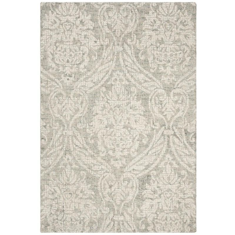 Abstract ABT204 Handmade Indoor Area Rug - Ivory/Grey - 4'x6' - Safavieh