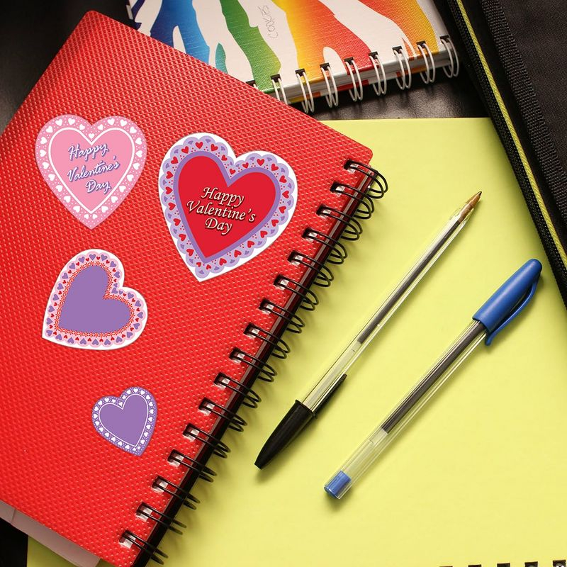 Beistle Heart Stickers, 4" x 6" Sh, (12/Pkg) Red