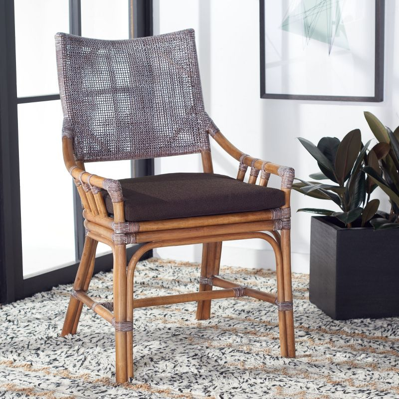 Donatella Chair - SEA4012 - Brown White Wash/Dark Brown - Safavieh