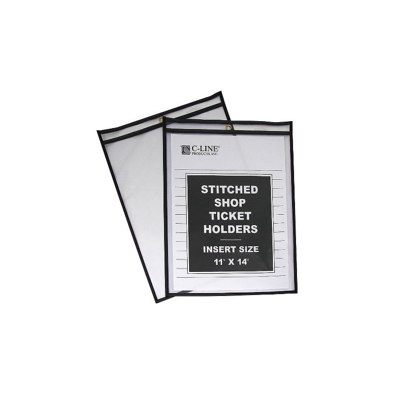 C-Line Shop Ticket Holders Stitched Both Sides Clear 75" 11 x 14 25/BX 46114