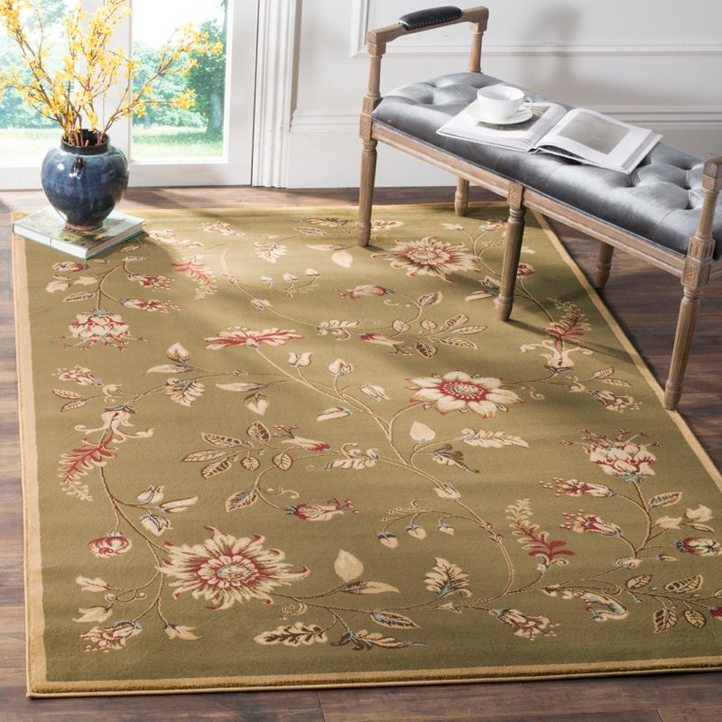 Lyndhurst LNH552 Power Loomed Area Rug - Green/Multi - 5'3"x7'6" - Safavieh
