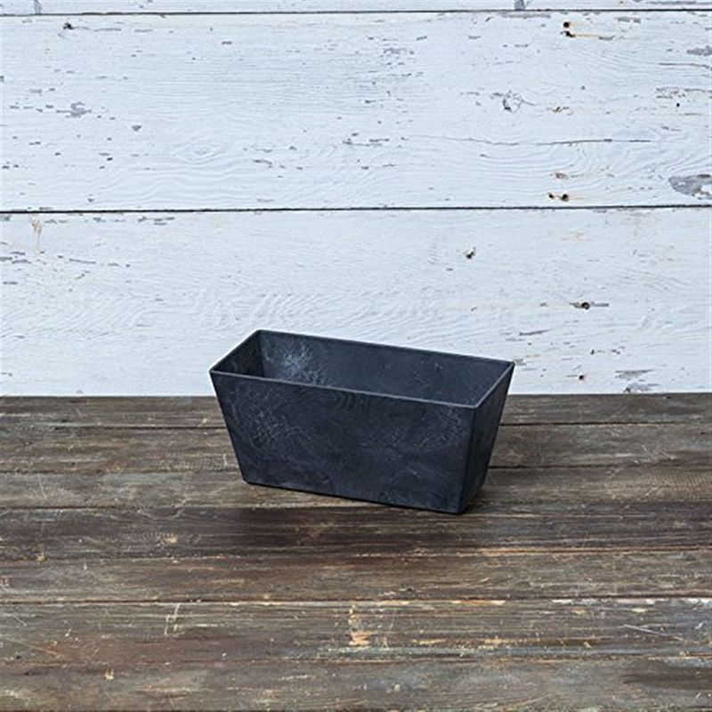 Novelty Artstone Ella Flower Box, Black, 14.5in