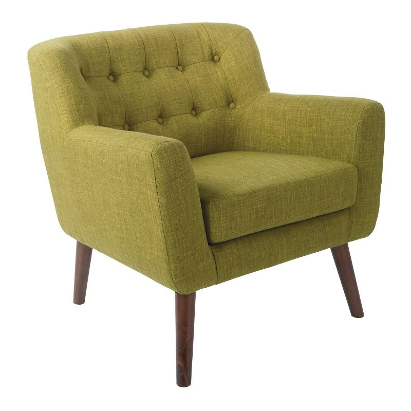 Mill Lane Chair with Coffee Legs Green - OSP Home Furnishings: Upholstered Polyester, Mid-Century Modern
