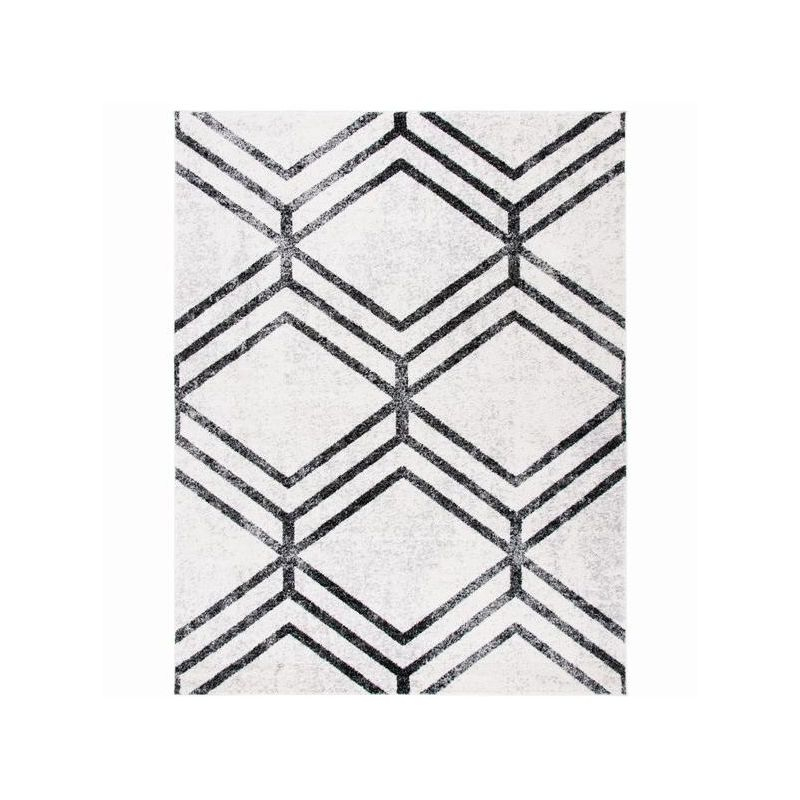Adirondack ADR253 Machine Made Indoor Area Rug - Ivory/Charcoal - 5'-1"x7'-6" - Safavieh