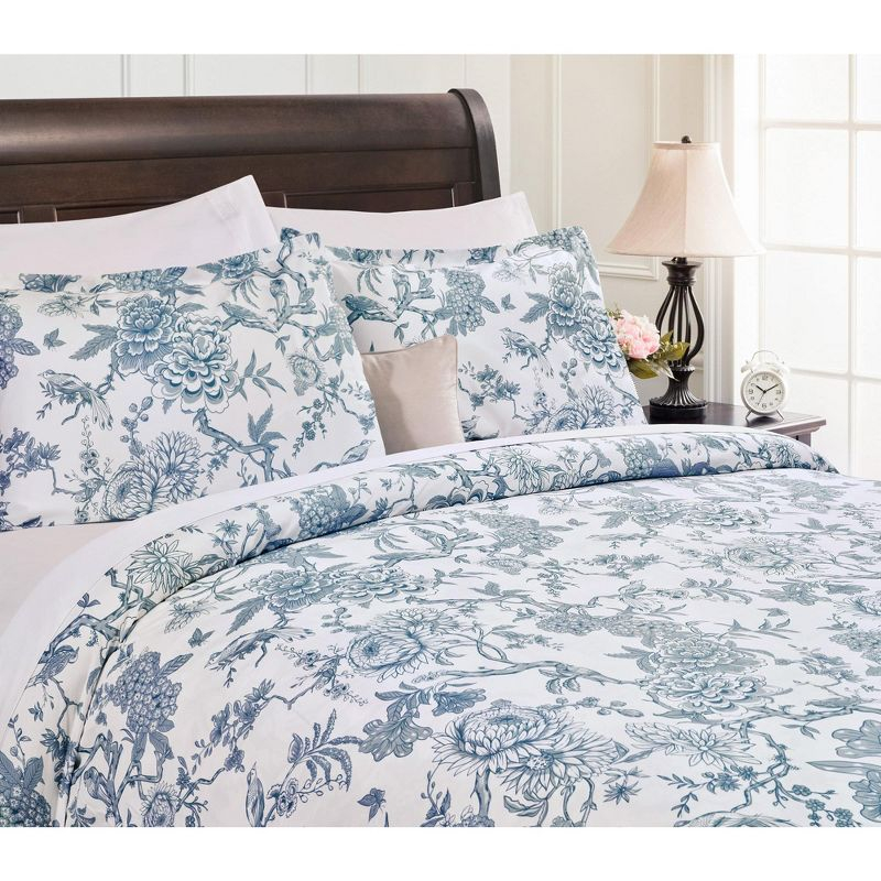 Chanasya Chanasya Antique Toile Double Brushed Microfiber Duvet Cover Set