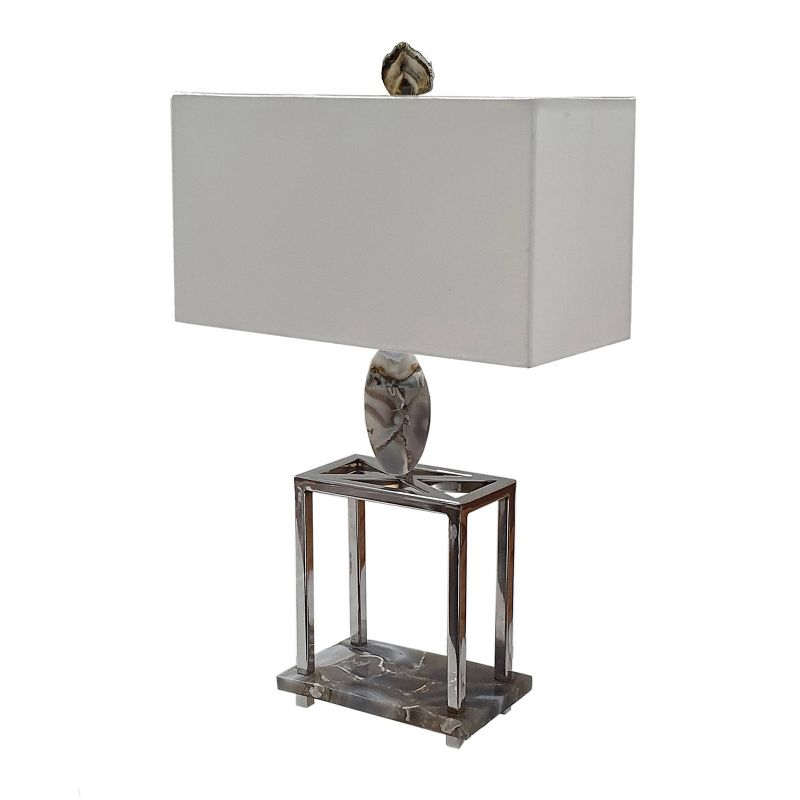 16"x27" Agate Table Lamp Silver/Gray - A&B Home