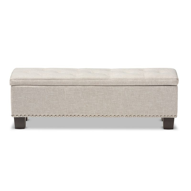Hannah Modern and Contemporary Fabric Upholstered Button-Tufting Storage Ottoman Bench: Baxton Studio - Seating & Linen Chest