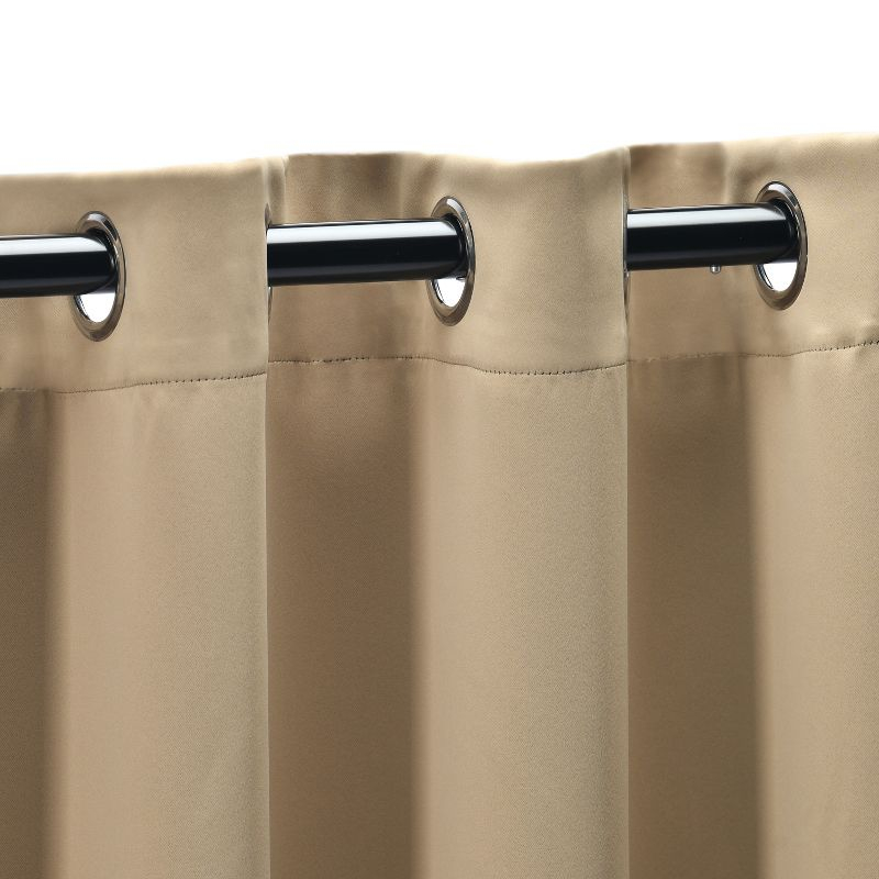 Classic Modern Solid Room Darkening Semi-Blackout Curtains, Grommets, Set of 2, 52"x63", Smoked Ash - Blue Nile Mills