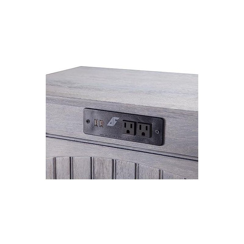 AFI Furnishings Nantucket Chair Side Table with Charging Station in Driftwood