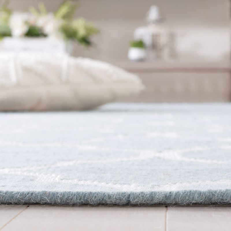 Dhurries DHU627 Hand Woven Area Rug - Blue/Ivory - 8'x10' - Safavieh.